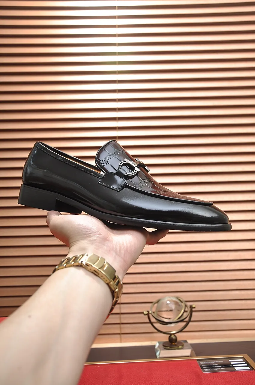 Men's shoes 💰500💶[Ferragamo/Ferragamo] The latest model from the counter. Original imported high-quality cowhide with open sides + imported 🐂 cowhide lining, original luxury metal buckle + original combination outsole. Comparative and stress-free 38--45 (customized for 45)